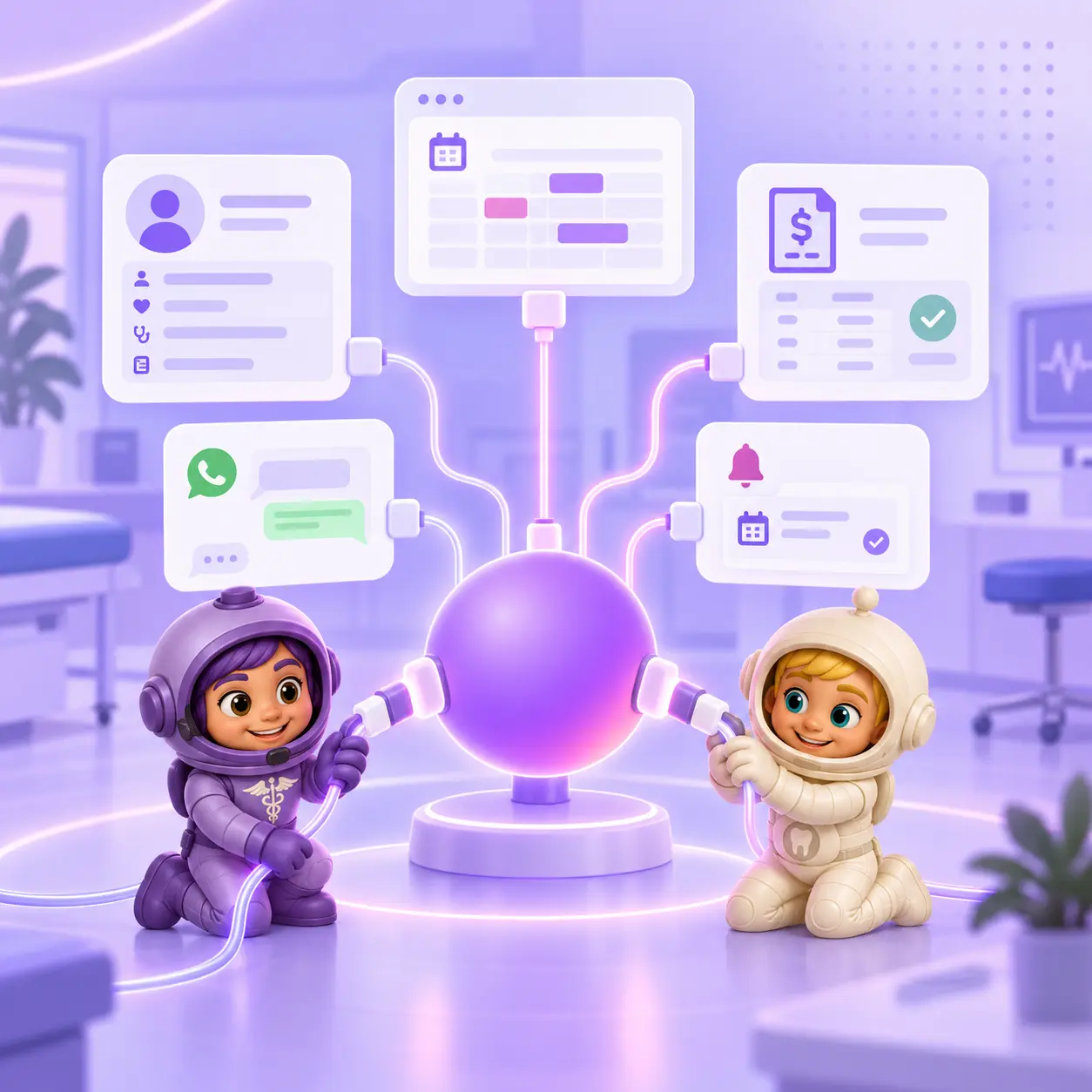 Mascotas de HealthMate conectan mensajes, calendario y fichas de pacientes